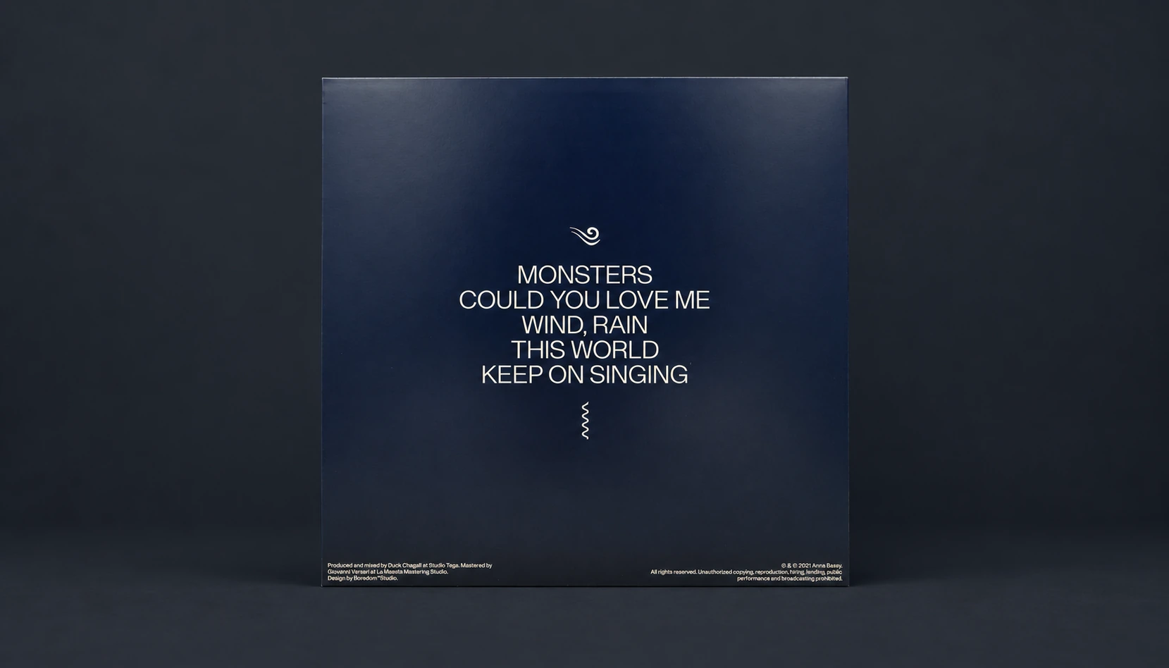 Monsters di Anna Bassy: retro della copertina con tracklist