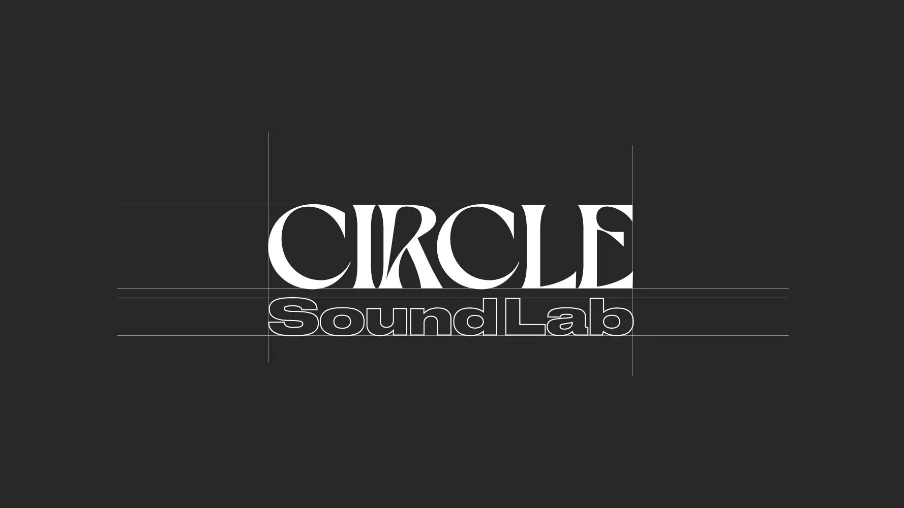 Costruzione del logo Circle Sound Lab su fondo scuro